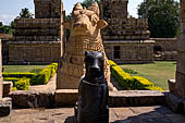 The great Chola temples of Tamil Nadu - The Brihadisvara temple of Gangaikondacholapuram. The large Nandi positioned to the east of the main temple.  